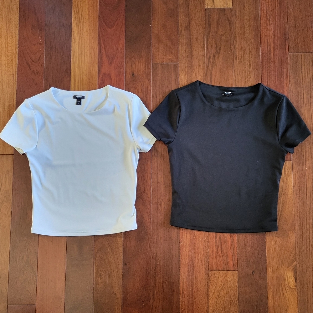 Black and White Short Sleeve Tops